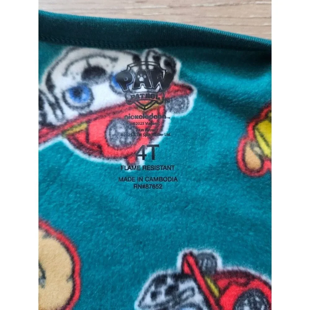 Paw Patrol Teal Kids One-Piece Footed Pajamas Size 4T